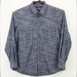 EUC Alfani Mens Regular Fit Blue Button Up Long Sleeve Collared Shirt l Size XL